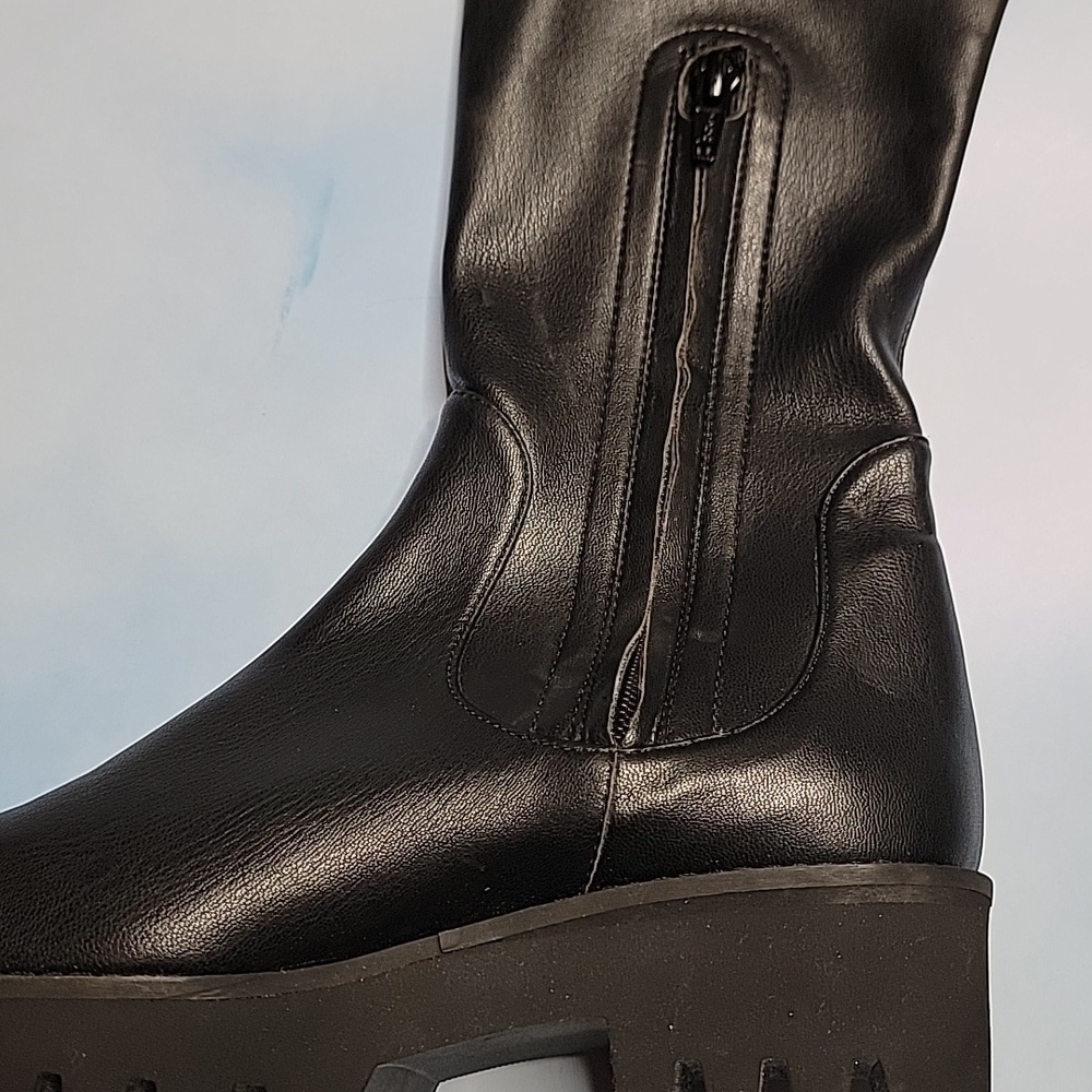 Theory‎ Black Leather Over-the-Knee Boots - Picture 6 of 7